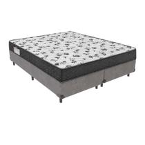 Cama Box Queen Com Colchão D33 ISO 100 Ortobom - Cinza Cama Box Queen Com Colchão D33 ISO 100 Ortobom - Cinza