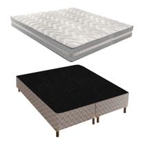 Cama Box Queen com Colchão D33 Quality Duoface 26x158x198cm e Base Galaxy Prata/Rustico Paropas By Ecosono Cama Box Queen com Colchão D33 Quality Duoface 26x158x198cm e Base Galaxy Prata/Rustico Paropas By Ecosono
