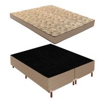 Cama Box Queen com Colchão D33 Unique Duoface 14x158x198cm e Base Júlia Bege/Rustico Paropas By Ecosono Cama Box Queen com Colchão D33 Unique Duoface 14x158x198cm e Base Júlia Bege/Rustico Paropas By Ecosono