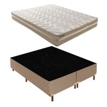 Cama Box Queen com Colchão D33 Unique Plus Duoface 25x158x198cm e Base Júlia Bege/Rustico Paropas By Cama Box Queen com Colchão D33 Unique Plus Duoface 25x158x198cm e Base Júlia Bege/Rustico Paropas By