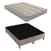 Cama Box Queen com Colchão D45 Quality Duoface 20x158x198cm e Base Galaxy Prata/Rustico Paropas By Ecosono Cama Box Queen com Colchão D45 Quality Duoface 20x158x198cm e Base Galaxy Prata/Rustico Paropas By Ecosono
