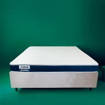 Cama Box Queen com Colchão Guldi Duplo Plus D28 Azul e Natural Cama Box Queen com Colchão Guldi Duplo Plus D28 Azul e Natural