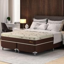 Cama Box Queen com Colchão Hórus (63x158x198) Bege e Marrom Cama Box Queen com Colchão Hórus (63x158x198) Bege e Marrom