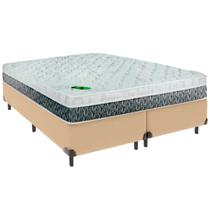 Cama Box Queen e Colchão Aspen Molas Ensacadas Luckspuma Ocre