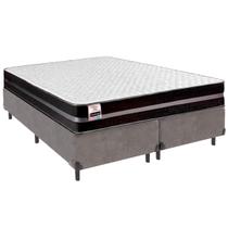 Cama Box Queen e Colchão Bogota Molas Ultralastic Inducol Cinza