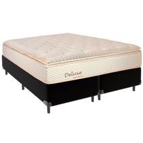 Cama Box Queen e Colchão Deluxe Molas Ensacadas Colchobel Preto