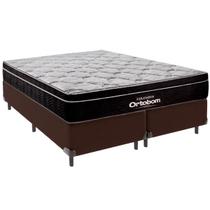 Cama Box Queen e Colchão Elegant Molas Ensacadas Ortobom Marrom Cama Box Queen e Colchão Elegant Molas Ensacadas Ortobom Marrom