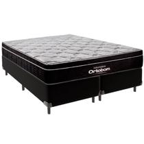 Cama Box Queen e Colchão Elegant Molas Ensacadas Ortobom Preto Cama Box Queen e Colchão Elegant Molas Ensacadas Ortobom Preto