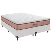 Cama Box Queen e Colchão Hera Molas Ensacadas Colchobel Branco
