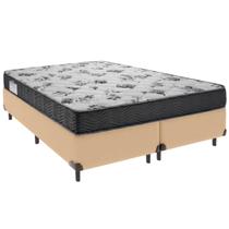Cama Box Queen e Colchão ISO 100 Espuma Ortobom Bege