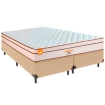 Cama Box Queen e Colchão Pequim Molas Ultralastic Inducol Bege Cama Box Queen e Colchão Pequim Molas Ultralastic Inducol Bege