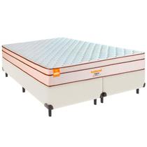 Cama Box Queen e Colchão Pequim Molas Ultralastic Inducol Palha