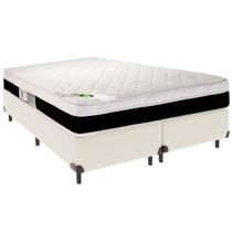 Cama Box Queen e Colchão Roma Molas Ensacadas Luckspuma Palha Cama Box Queen e Colchão Roma Molas Ensacadas Luckspuma Palha