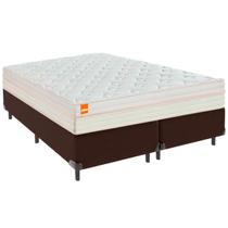 Cama Box Queen e Colchão Tucson Molas Ensacadas Inducol Marrom