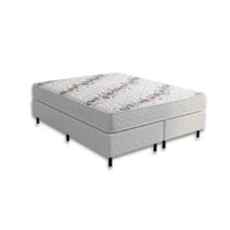 Cama Box Queen Espuma D33 Orthocrin Turquesa Base Box Fit Branco Bipartido 158x198X55 Alto Suporte Tecido Resistente Conforto Firme Dupla Face