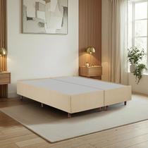 Cama Box Queen Estofada em Madeira Maciça Base Reforçada Santorini Espresso Móveis