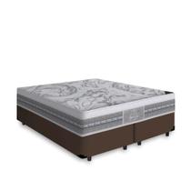 Cama Box Queen Marrom + Colchão de Molas Ensacadas - Castor - Gold Star Gran Plush 158cm Cama Box Queen Marrom + Colchão de Molas Ensacadas - Castor - Gold Star Gran Plush 158cm