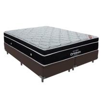Cama Box Queen Marrom + Colchão Elegant Molas Ensacadas Ortobom Cama Box Queen Marrom + Colchão Elegant Molas Ensacadas Ortobom
