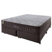 Cama Box Queen Marrom + Colchão Molas Ensacadas Orlando 158x198x67cm