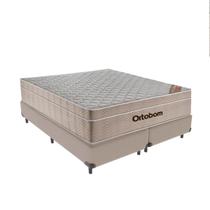 Cama Box Queen Marrom e Colchão Ortobom Airtech SpringPocket