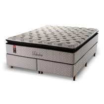 Cama Box Queen Molas Ensacadas com Pillow Jacquard Linho Belvedere 158x198x74cm Hellen Colchões