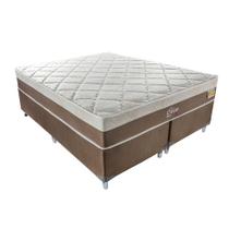 Cama Box Queen Orion com Colchão Queen Molas Ensacadas Marrom e Bege Cama Box Queen Orion com Colchão Queen Molas Ensacadas Marrom e Bege