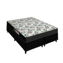 Cama Box Queen Preta Colchão 20 de Altura Veneza Portobel