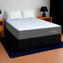 Cama Box Queen Preto+Colchão Esmeralda Molas E. PoliConfort