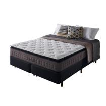 Cama Box Queen Preto + Colchão Molas Ensacadas Visco Gel Nashville Pillow Top 158x198x67cm