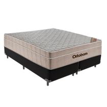 Cama Box Queen preto + Colchão Ortobom Airtech Spring Pocket 158x198