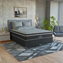 Cama Box Queen Preto + Colchão Paris Molas Ensacadas Preto