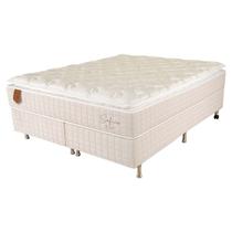 Cama Box Queen Size (Box + Colchão) 158x198x67 Safira Prorelax Molas Ensacadas Pillow Top Viscoelástico - Areia