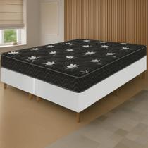 Cama Box Queen Size Branca Colchão Castelar Espuma D33 158x198x57cm Cama Box Queen Size Branca Colchão Castelar Espuma D33 158x198x57cm