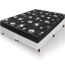 Cama Box Queen Size Branca Colchão Castelar Espuma D33 Bordado 158x198x54cm Cama Box Queen Size Branca Colchão Castelar Espuma D33 Bordado 158x198x54cm