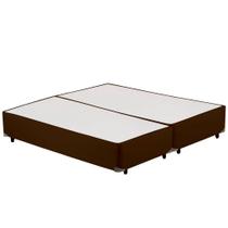 Cama(Box Queen Size+Colchão D33) 158x198x25 Suede Marrom Cama(Box Queen Size+Colchão D33) 158x198x25 Suede Marrom