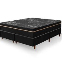 Cama Box Queen Size Preta Colchão Bariloche Molas Ensacadas One Face 158x198x63cm Cama Box Queen Size Preta Colchão Bariloche Molas Ensacadas One Face 158x198x63cm
