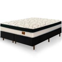 Cama Box Queen Size Preta Colchão Buenos Aires Molas Superlastic 158x198x67cm