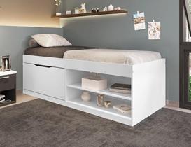 Cama Box Sapateira Solteiro Vanessa Branca com Colchão Framar Cama Box Sapateira Solteiro Vanessa Branca com Colchão Framar