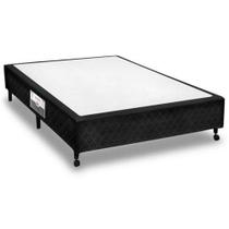 Cama Box Simples Castor Casal Poli Preto 138x188x27cm Cama Box Simples Castor Casal Poli Preto 138x188x27cm