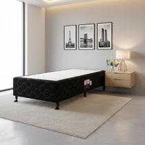 Cama Box Simples Castor King Poli Preto 96x203x27cm Cama Box Simples Castor King Poli Preto 96x203x27cm