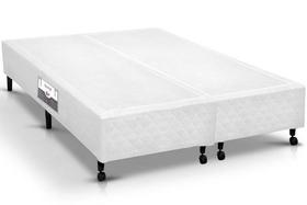 Cama Box Simples Castor Queen Poli Branco 158x198x27cm