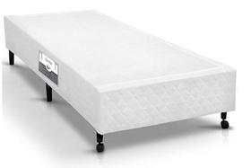 Cama Box Simples Castor Solteiro Poli Branco 120x203x27cm