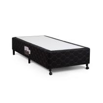 Cama Box Simples Castor Solteiro Poli Preto 120x203x27cm