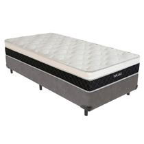 Cama Box Solteirão Cinza e Colchão Dallas Molas V-Tech Cama Box Solteirão Cinza e Colchão Dallas Molas V-Tech