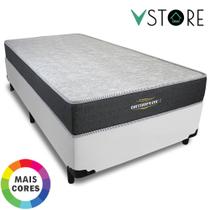 Cama Box Solteirão + Colchão Espuma D33 Ortopédico 96x203x58cm Orthopedic l Várias Cores V-Store