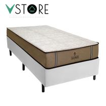 Cama Box Solteirão + Colchão Madrid D33 Molas Ensacadas 96x203x66cm Várias Cores - Vstore