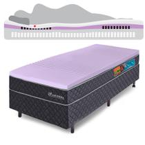 Cama Box Solteirão Colchão Molas Ensacadas Com Pillow de Tecnologia Tridimensional Ortopédica Relax BF Colchões 97x203x57cm