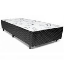 Cama Box Solteirão Conjugada Ortopédica Unibox 45x188x108 Cor Branco com Preto