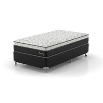 Cama Box Solteirão D33 1,08x1,98x53cm Amarílis Montreal Branco/Preto