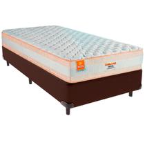 Cama Box Solteirão e Colchão Denver Molas Ensacadas Inducol Marrom